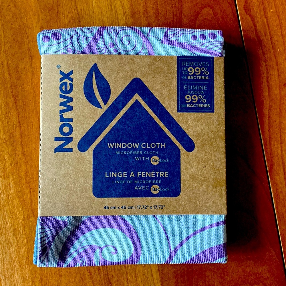 Norwex Window Cloth Purple/Gray